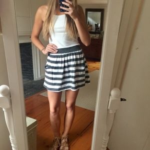 Forever 21 Striped Cotton Grey and White Skirt